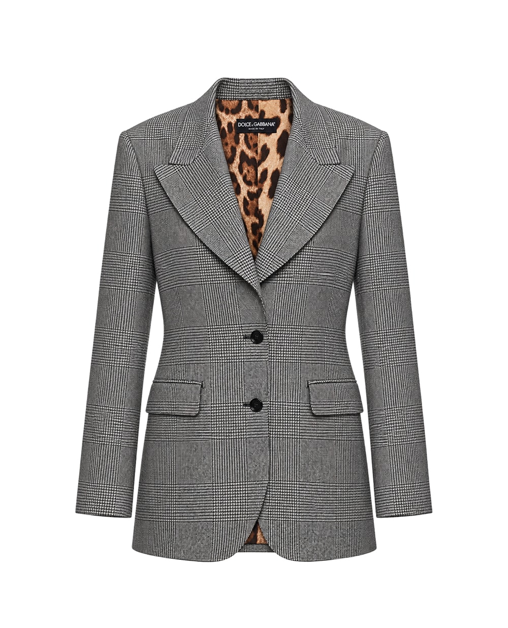 Однобортный жакет из шерсти и кашемира Dolce&Gabbana F2JCBT-FQ2O5, серый цвет • Купить в интернет-магазине Kameron