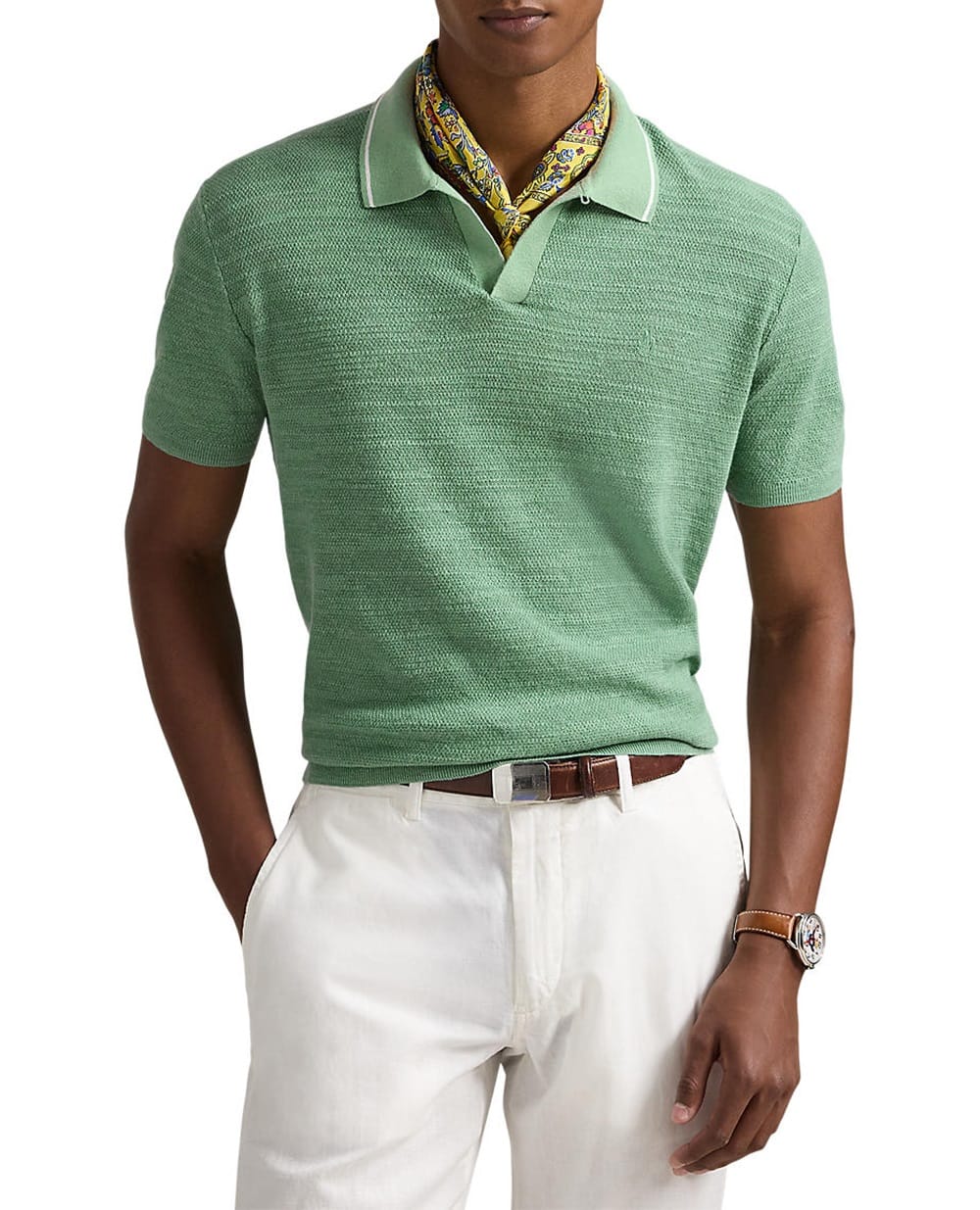 Поло Polo Ralph Lauren 710934180005, зеленый цвет • Купить в интернет-магазине Kameron