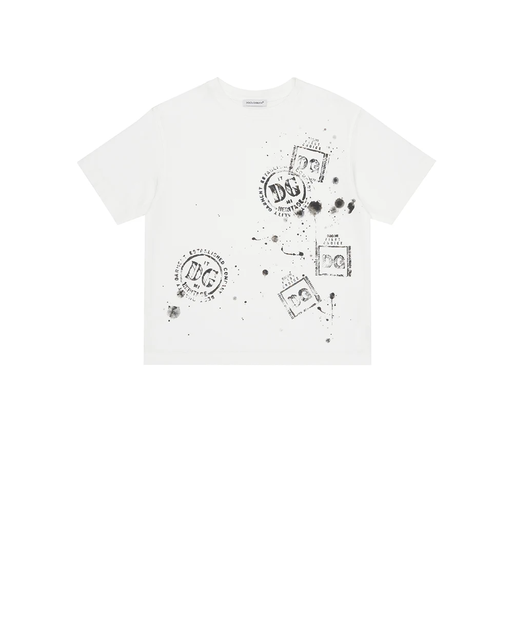 Дитяча футболка з принтом Dolce&Gabbana Kids L4JTHV-G7PZC-S, білий колір • Купити в інтернет-магазині Kameron