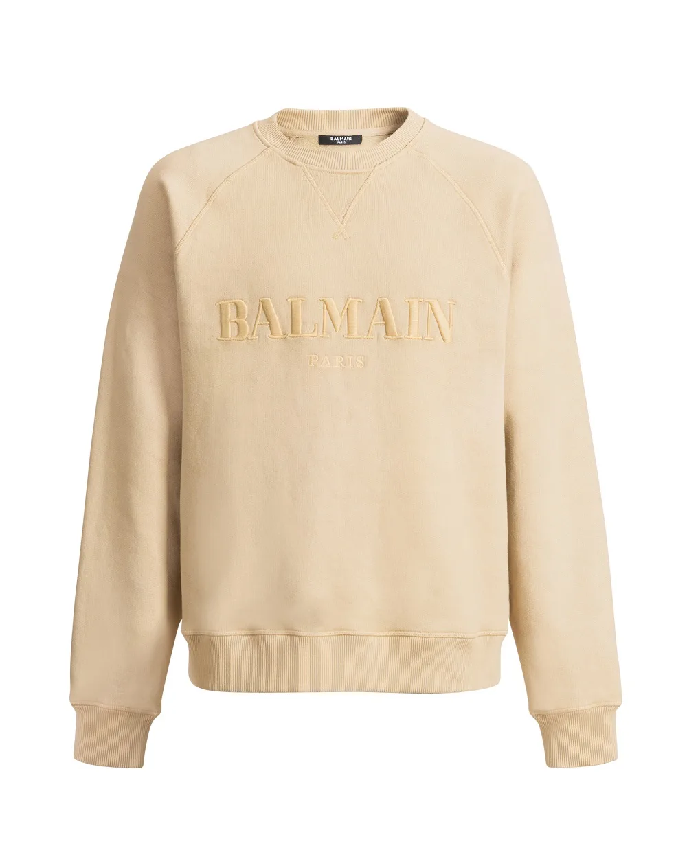 Свитшот с вышивкой логотипа Balmain HH1JQ130BD79, бежевый цвет • Купить в интернет-магазине Kameron