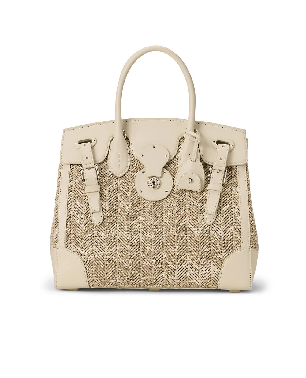 Сумка из джутовой смеси Soft Ricky 33 Herringbone Ralph Lauren Collection 435977803001, бежевый цвет • Купить в интернет-магазине Kameron