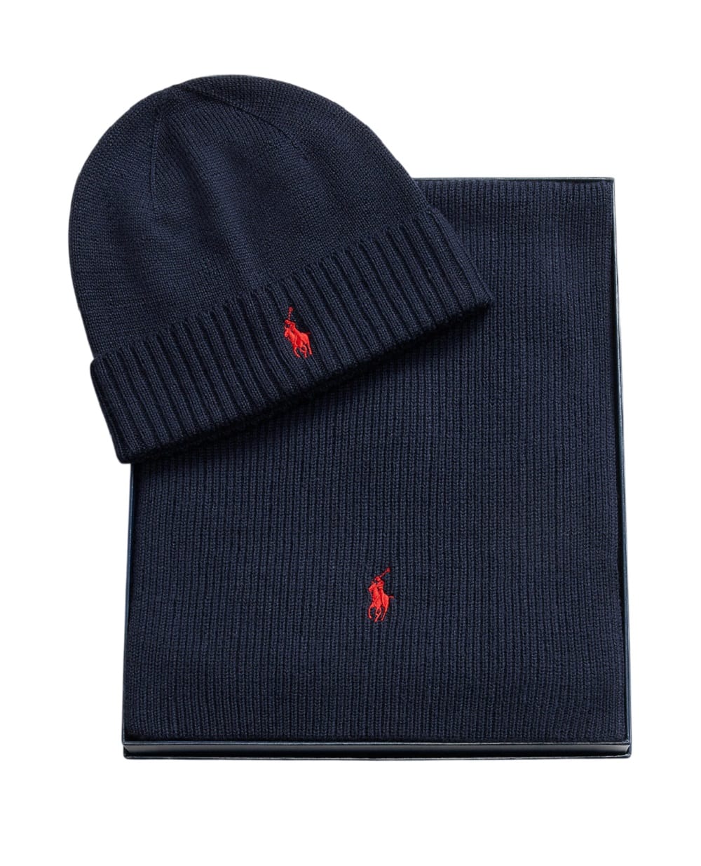 Комплект шапка и шарф из шерсти Polo Ralph Lauren 710951146001, синий цвет • Купить в интернет-магазине Kameron