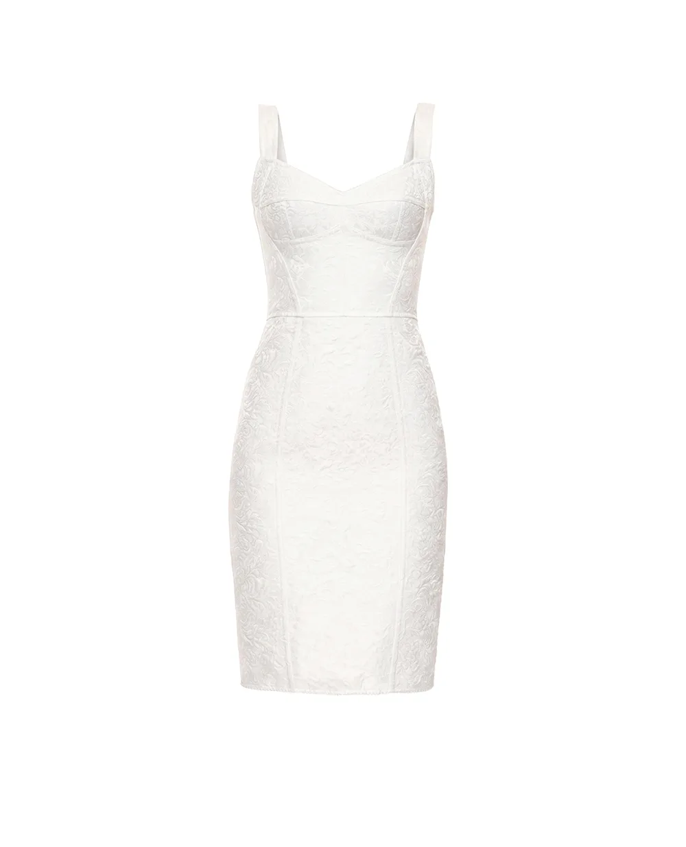 Сукня з парчі Dolce&Gabbana F63G9T-HJMR4, білий колір • Купити в інтернет-магазині Kameron