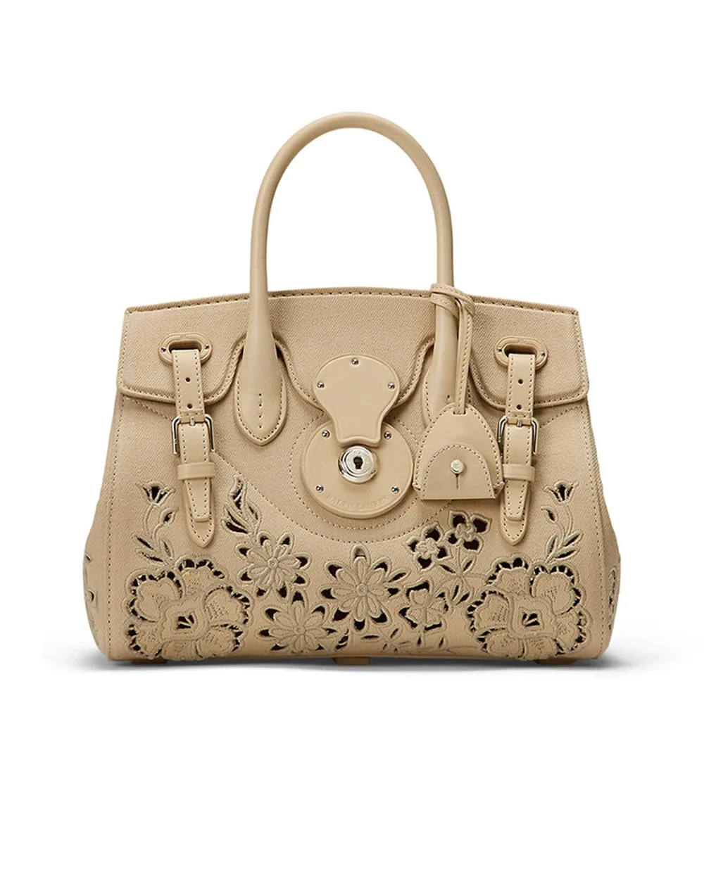 Кожаная сумка Ricky 27 Ralph Lauren Collection 435977806001, бежевый цвет • Купить в интернет-магазине Kameron
