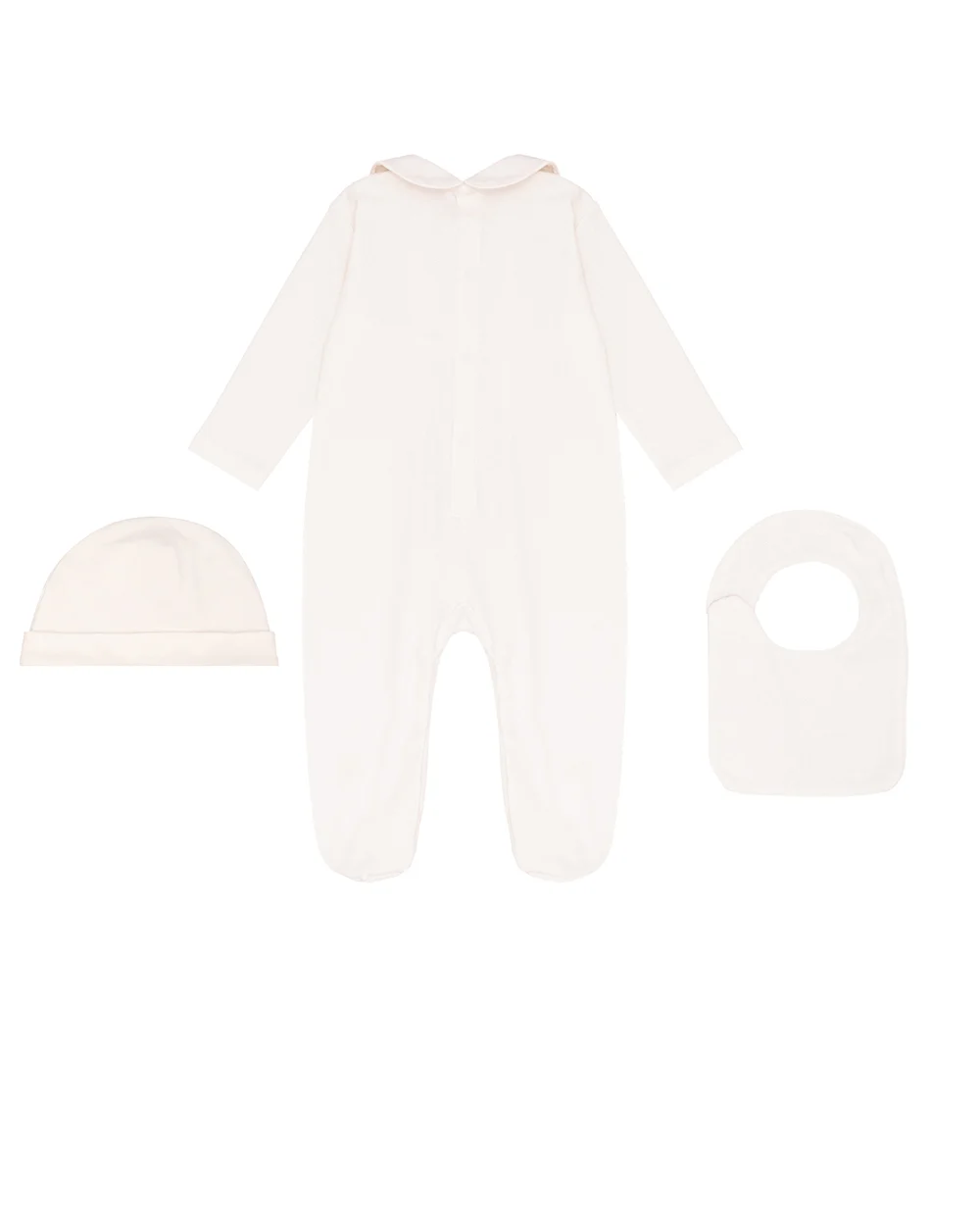 Детский подарочный набор (человечек, шапка,  слюнявчик) Dolce&Gabbana Kids L1JO8D-G7N3J, молочный цвет • Купить в интернет-магазине Kameron