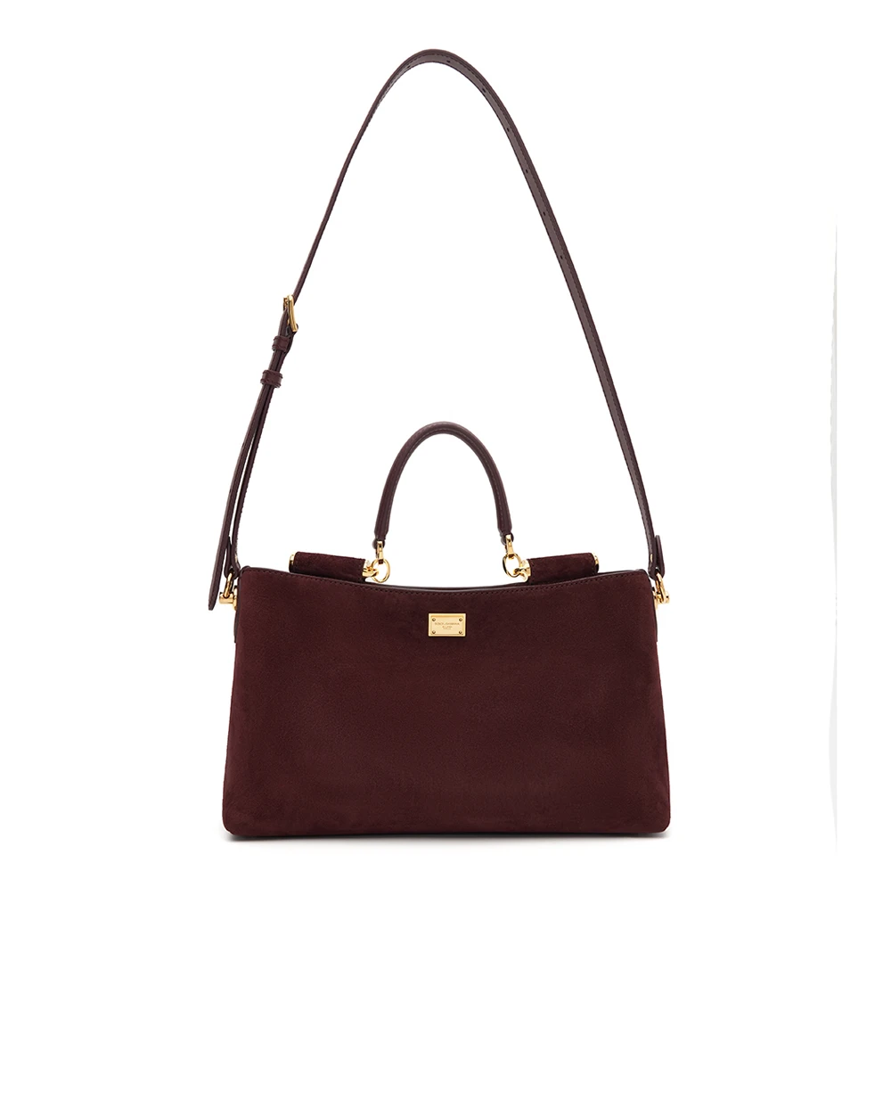 Сумка Vittoria из телячьей замши Dolce&Gabbana BB7896-A0775, бордовый цвет • Купить в интернет-магазине Kameron