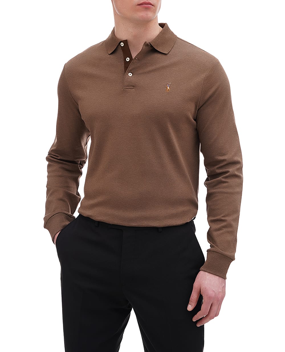 Поло Polo Ralph Lauren 710671785048, коричневый цвет • Купить в интернет-магазине Kameron