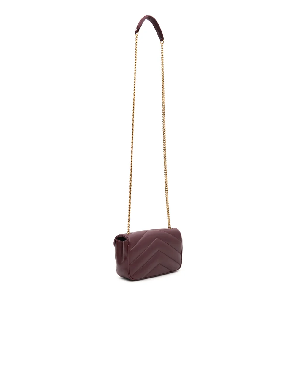 Сумка из кожи Loulou Mini Saint Laurent 821749-AAEAX, бордовый цвет • Купить в интернет-магазине Kameron