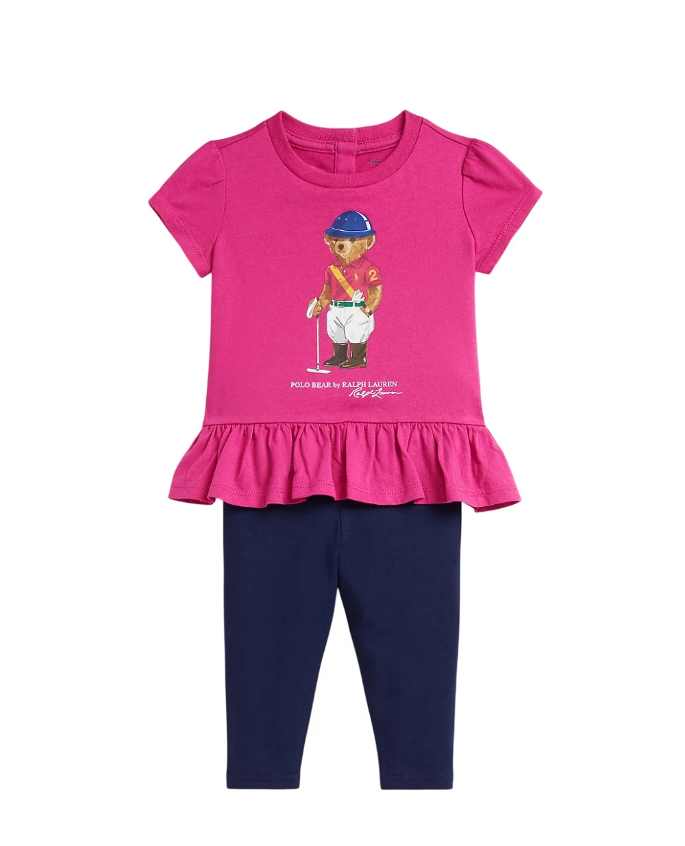 Дитячий комплект з бавовняної футболки та легінсів Polo Bear Polo Ralph Lauren Kids 310A98934001, рожевий колір • Купити в інтернет-магазині Kameron