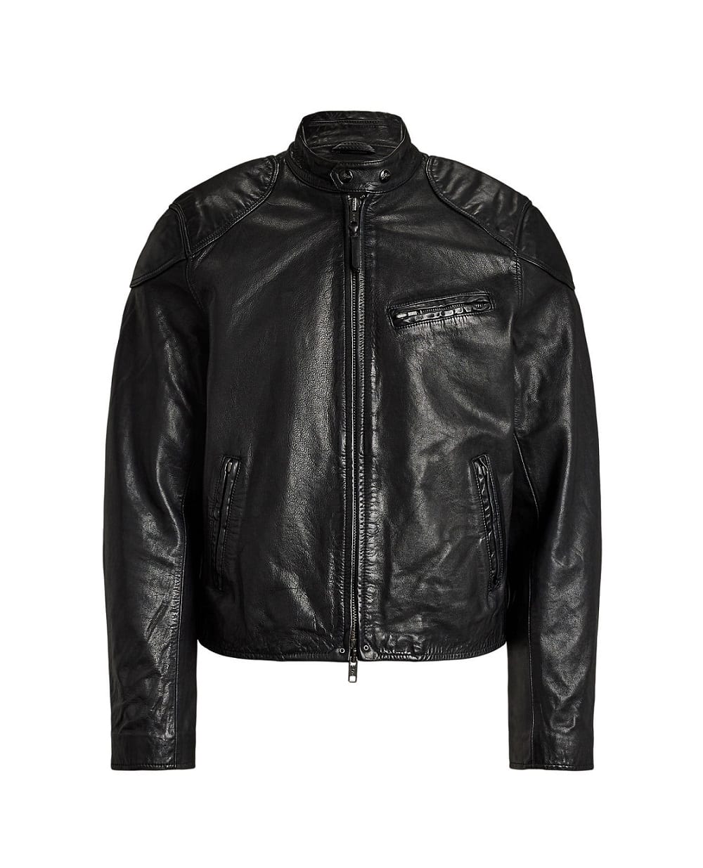 Куртка CAFÉ RACER из кожи Polo Ralph Lauren 710970573001, черный цвет • Купить в интернет-магазине Kameron