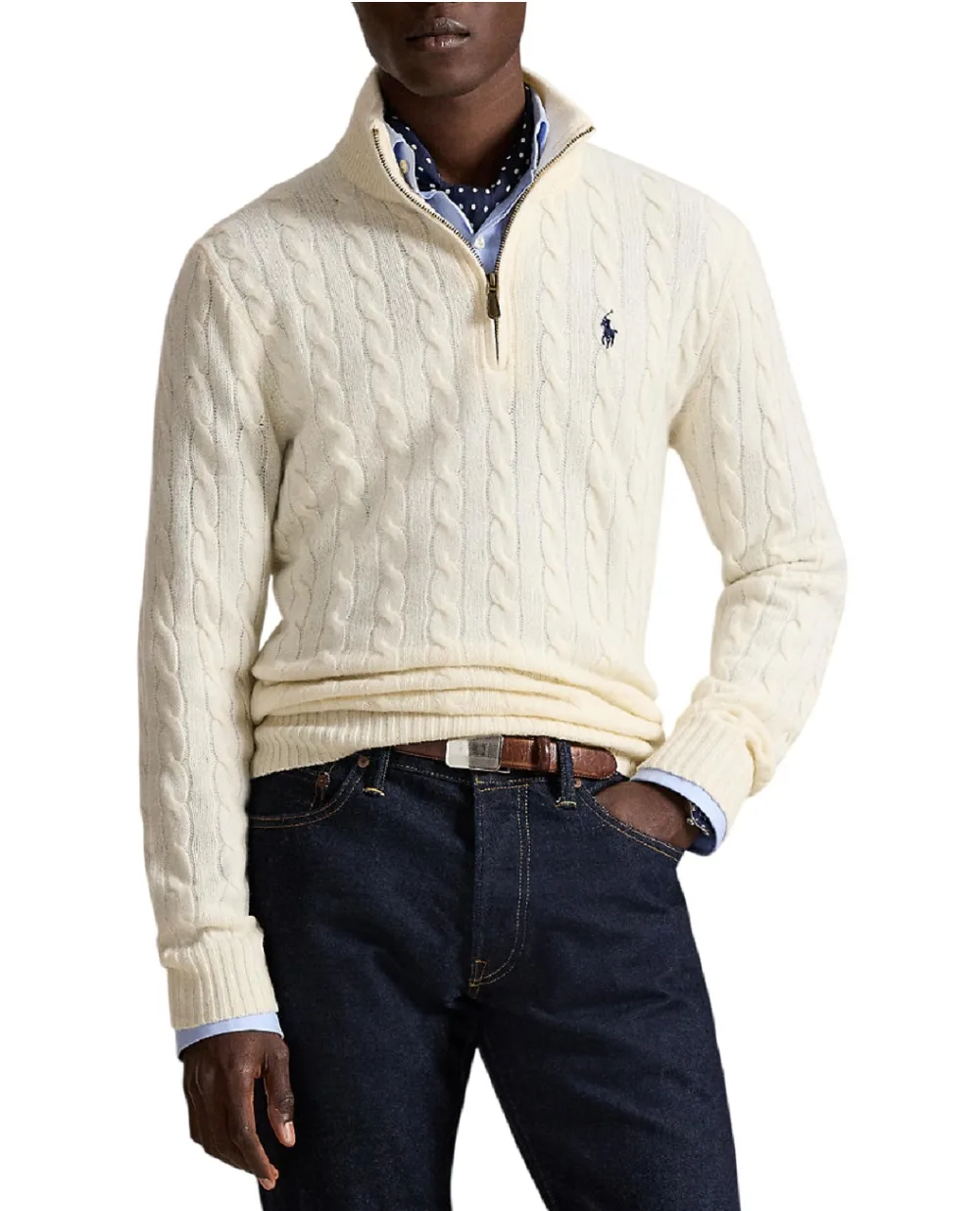 Свитер из шерсти и кашемира Polo Ralph Lauren 710876766001, кремовый цвет • Купить в интернет-магазине Kameron