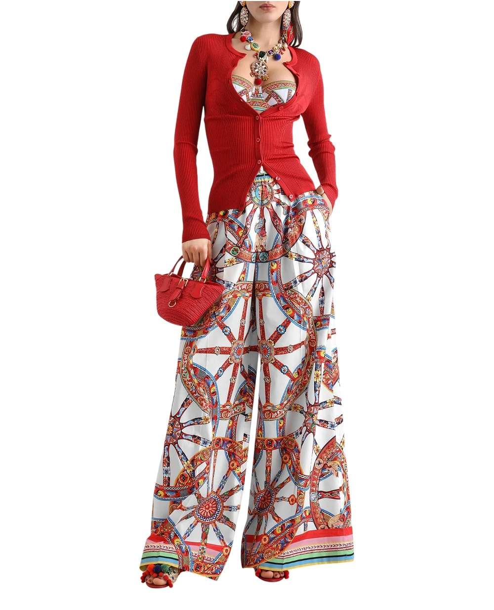 Кардиган в рубчик Dolce&Gabbana FXVETT-JAIR5, красный цвет • Купить в интернет-магазине Kameron