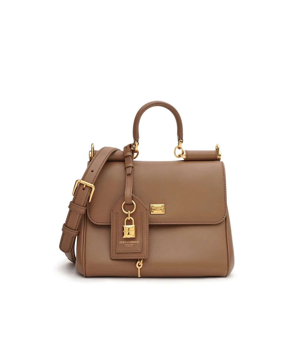 Кожаная сумка My Sicily Dolce&Gabbana BB7781-B7321, коричневый цвет • Купить в интернет-магазине Kameron