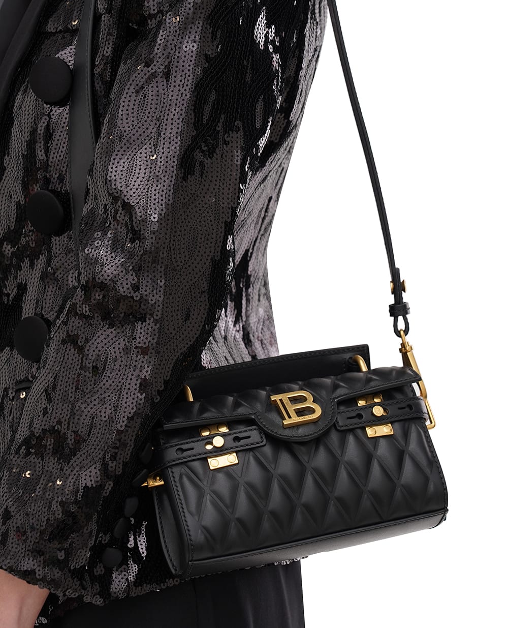 Кожаная сумка B-Buzz 19 Balmain EN1AE742LHLB, черный цвет • Купить в интернет-магазине Kameron