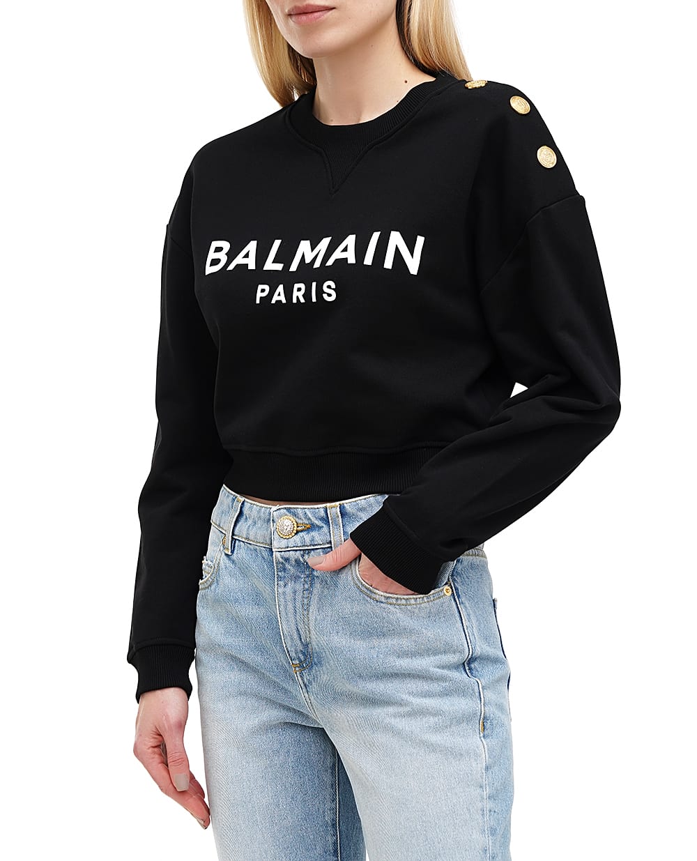 Свитшот Balmain EF1JQ002BB02, черный цвет • Купить в интернет-магазине Kameron
