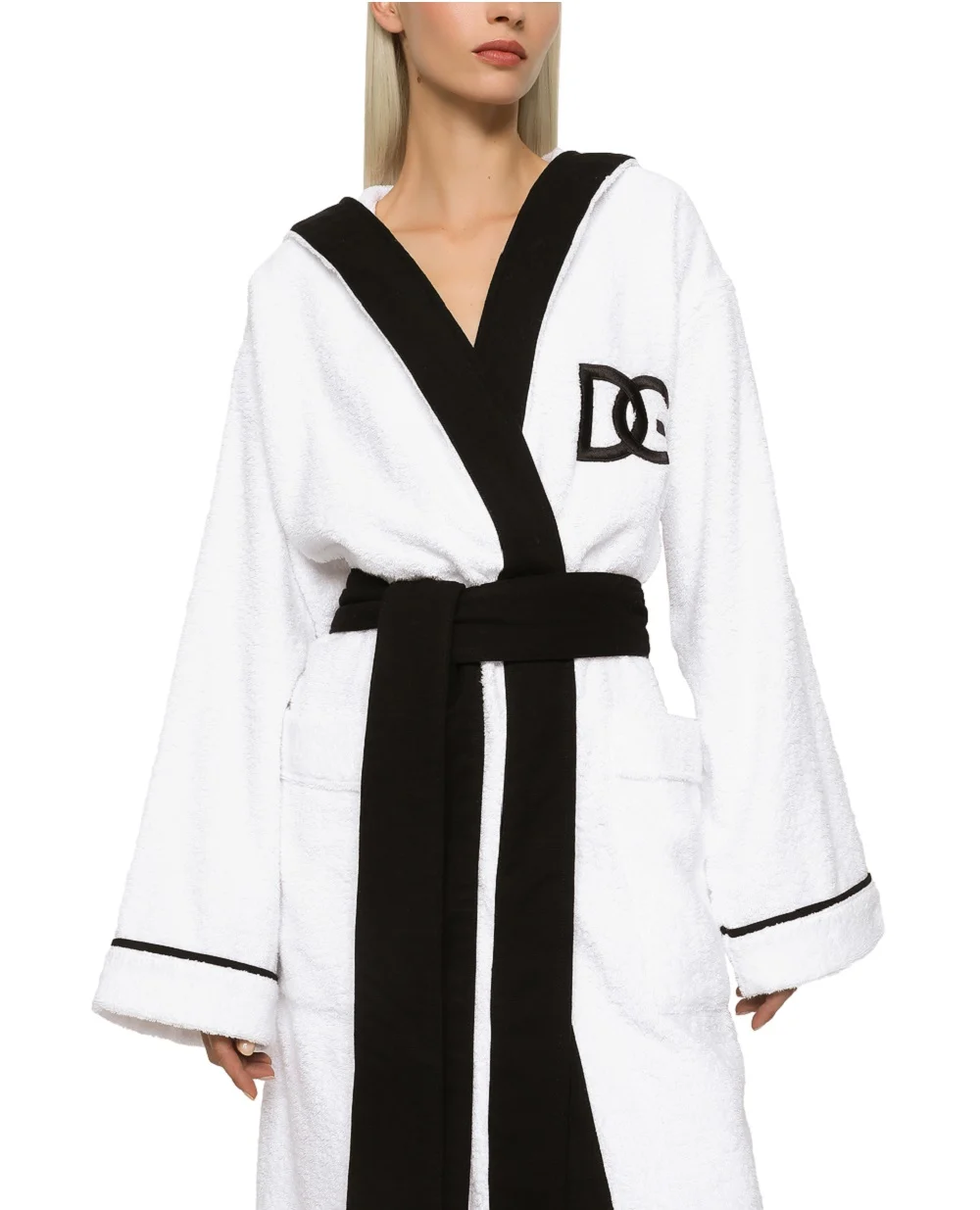 Халат из махрового хлопка Dolce&Gabbana TCF015-TCAHC, белый цвет • Купить в интернет-магазине Kameron