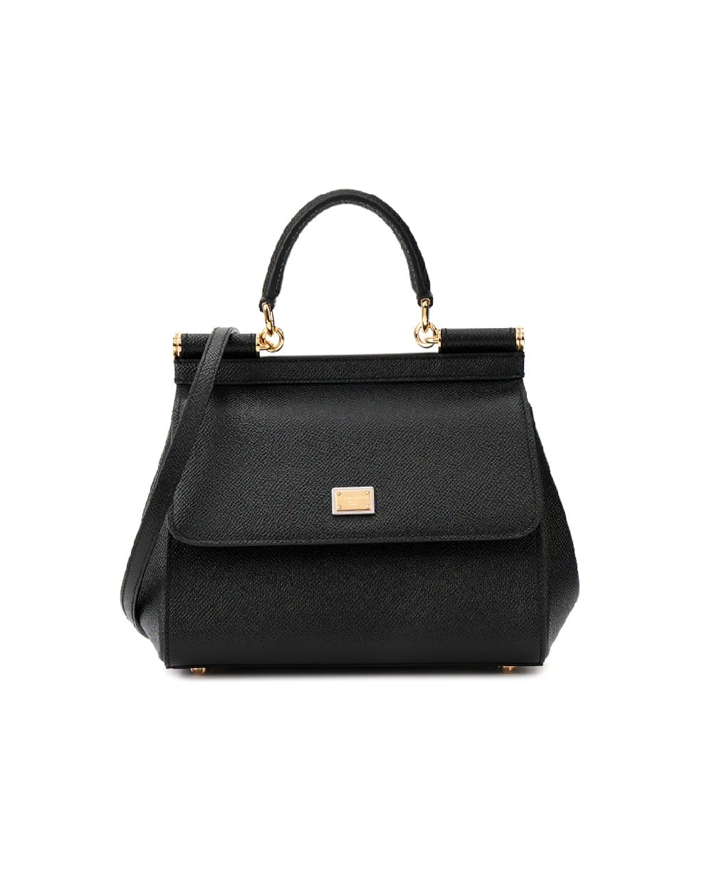 Кожаная сумка Sicily Medium Dolce&Gabbana BB6003-B1001, черный цвет • Купить в интернет-магазине Kameron