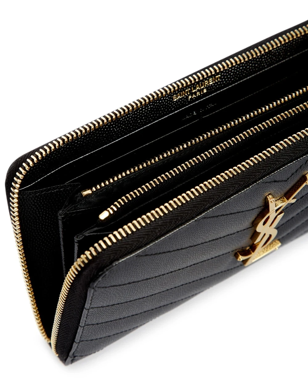 Кожаный кошелек Мonogram Saint Laurent 358094-BOW01, черный цвет • Купить в интернет-магазине Kameron