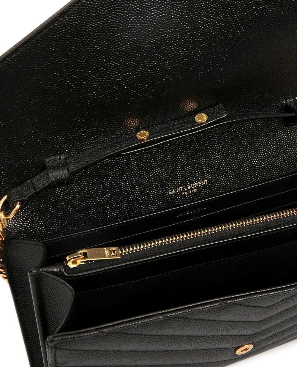 Кожаная сумка Cassandre Chain Wallet Saint Laurent 377828-BOW01, черный цвет • Купить в интернет-магазине Kameron