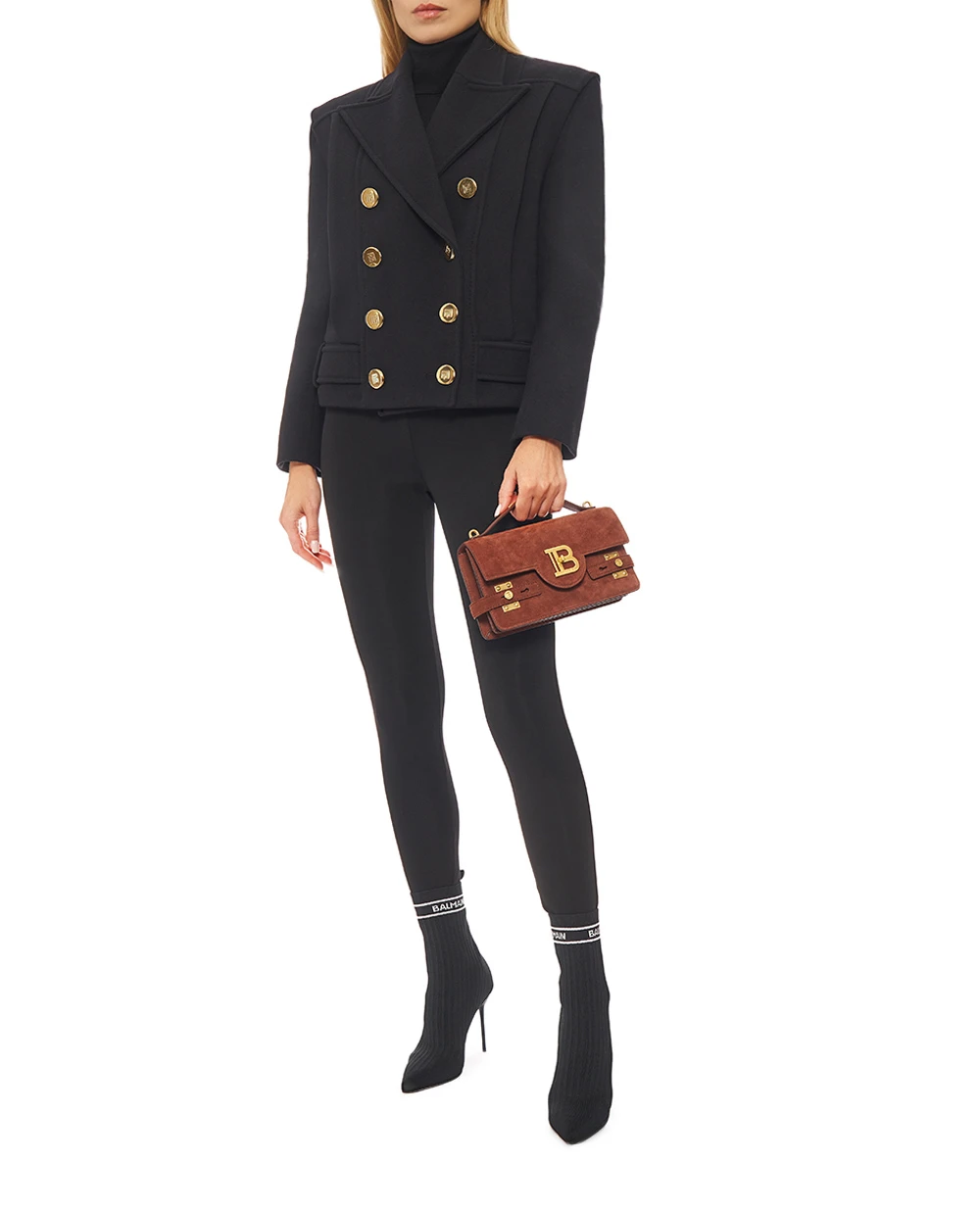 Сумка B-Buzz Shoulder 24 из замши Balmain FN0DA828LCRA, красный цвет • Купить в интернет-магазине Kameron