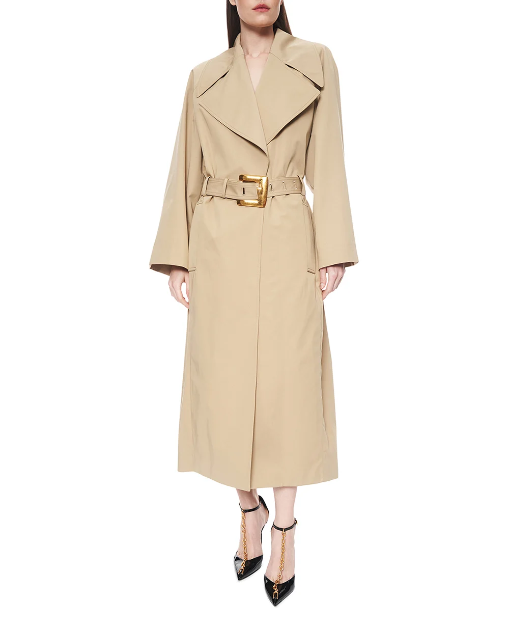 Тренч из габардиновой ткани Balmain GF1TL190CG43, бежевый цвет • Купить в интернет-магазине Kameron