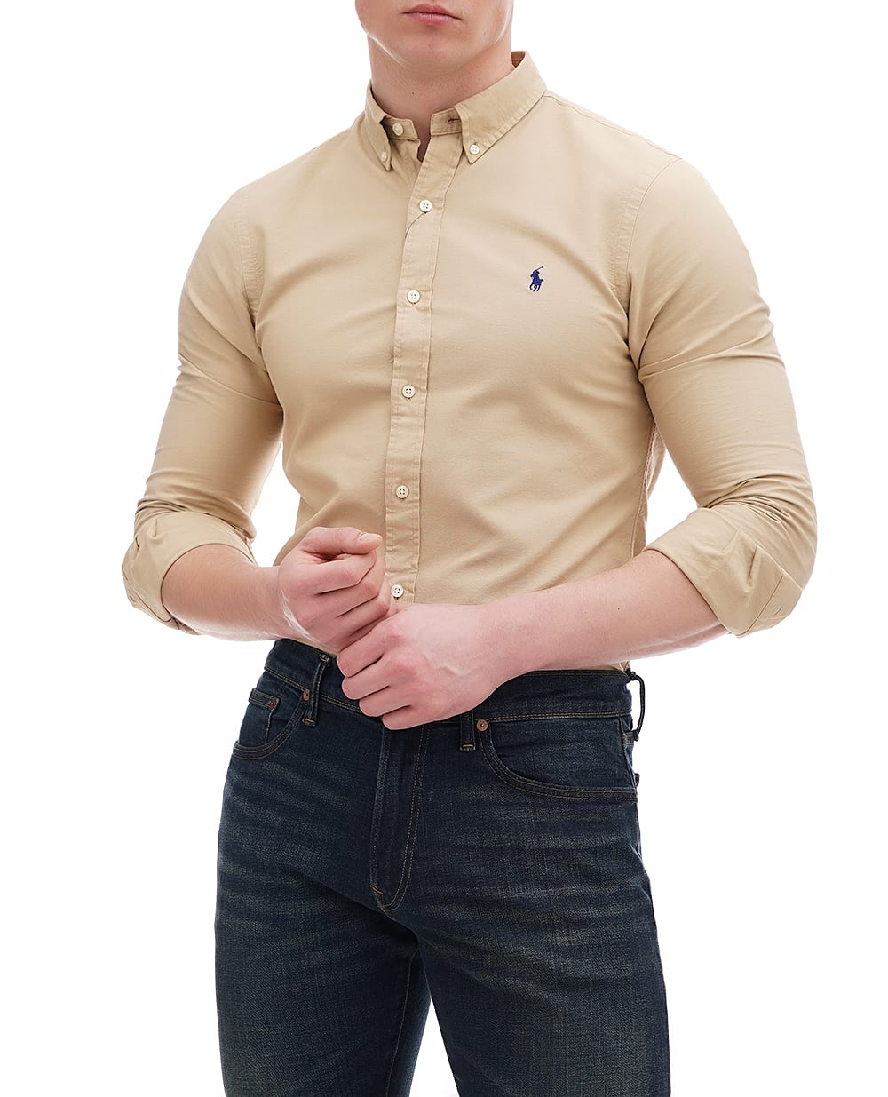 Рубашка Polo Ralph Lauren 710960643002, бежевый цвет • Купить в интернет-магазине Kameron