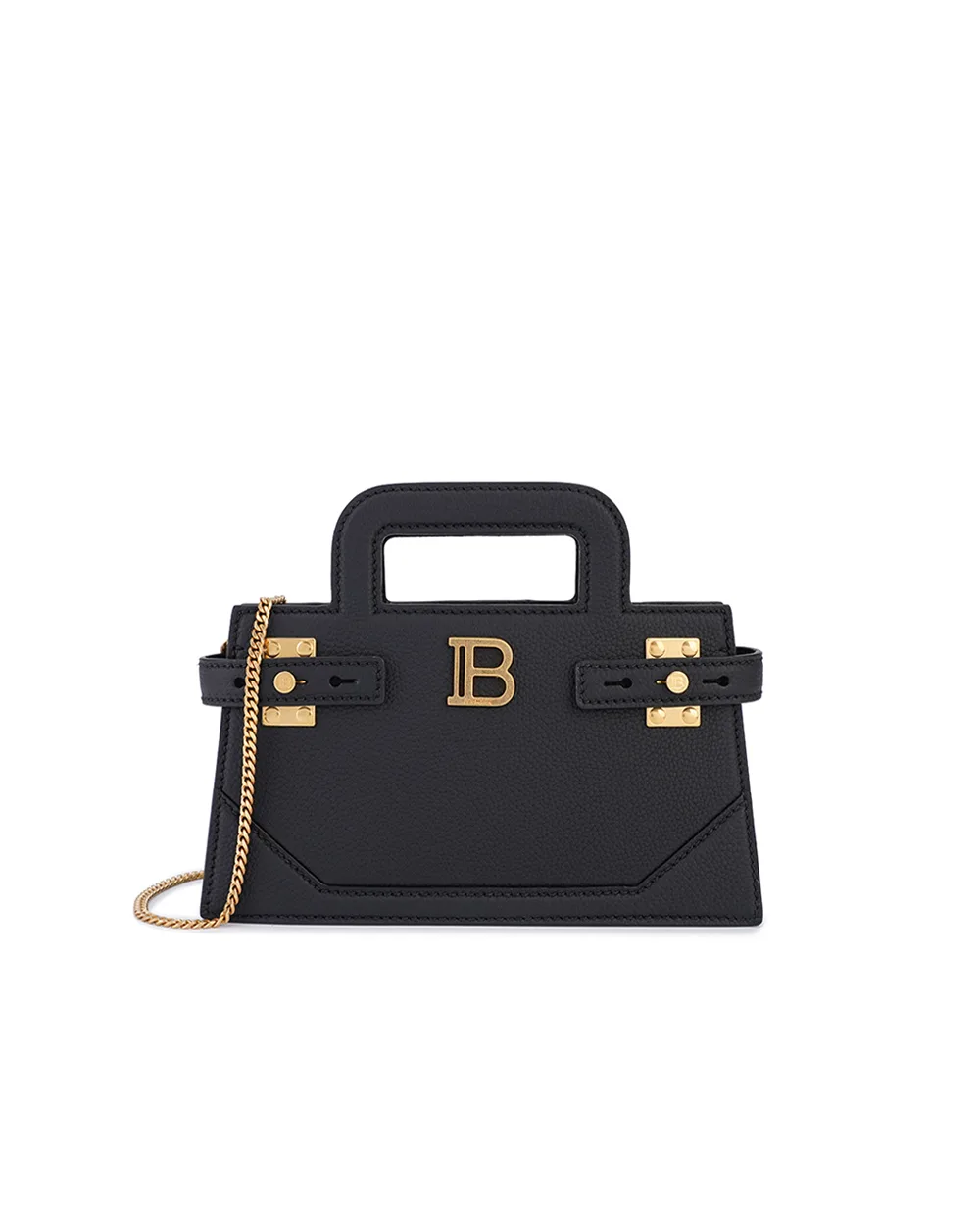 Кожаная сумка B-Buzz Top Handle Small Balmain DN0KJ931LPOS, черный цвет • Купить в интернет-магазине Kameron