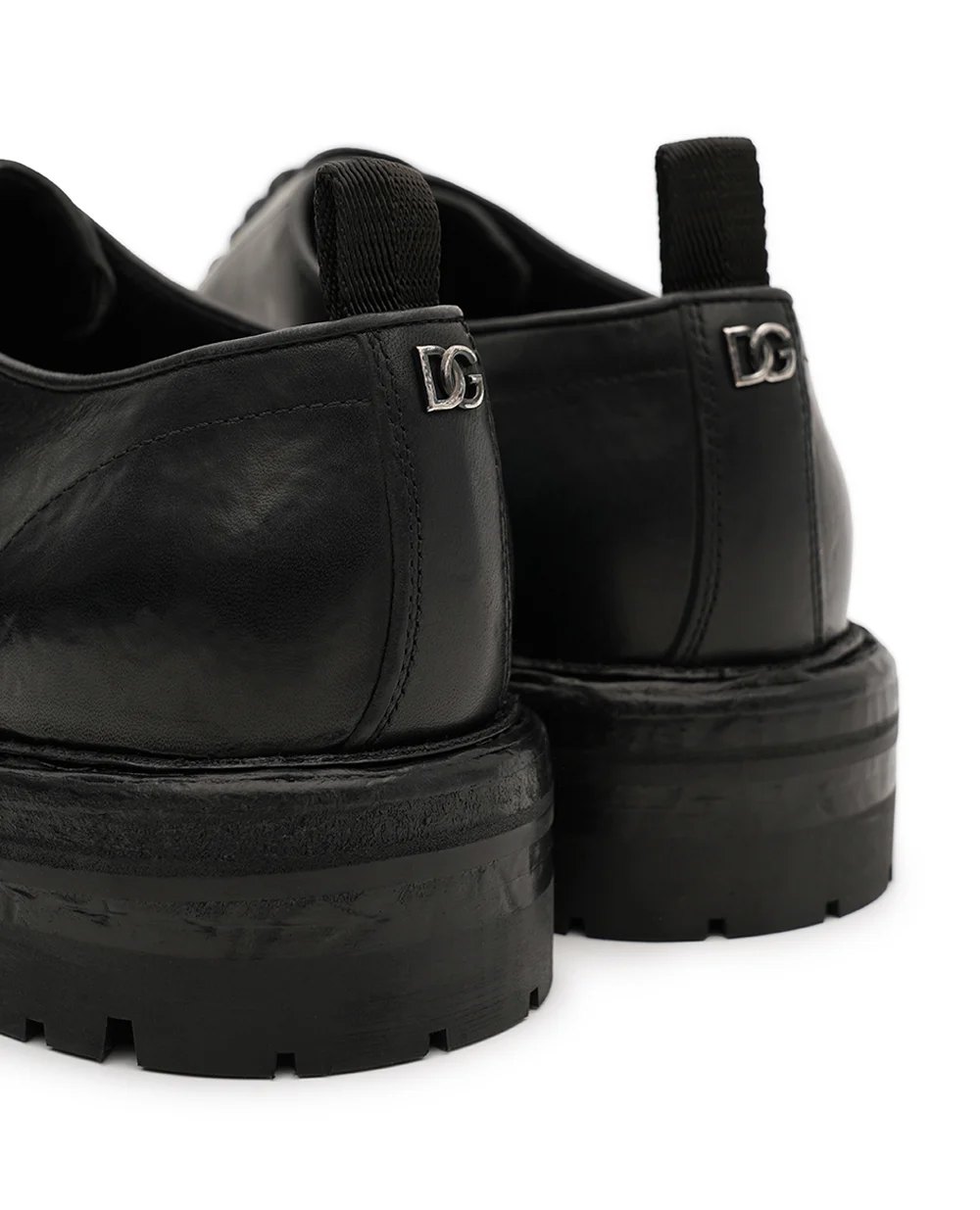 Дербі з телячої шкіри Dolce&Gabbana A10889-AV325, чорний колір • Купити в інтернет-магазині Kameron