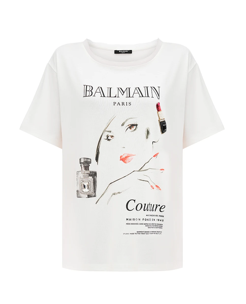 Футболка Balmain EF0EG129GE86, білий колір • Купити в інтернет-магазині Kameron