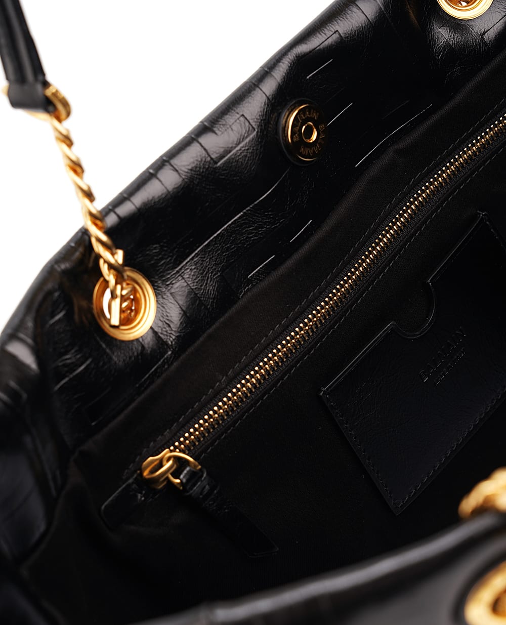 Шкіряна сумка 1945 Soft Cabas Balmain EN1FF827LETF, чорний колір • Купити в інтернет-магазині Kameron