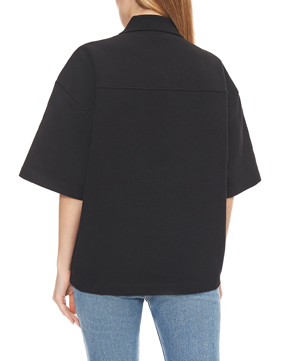 Поло із вишивкою Cassandre Saint Laurent 848941-Y38BN, чорний колір • Купити в інтернет-магазині Kameron