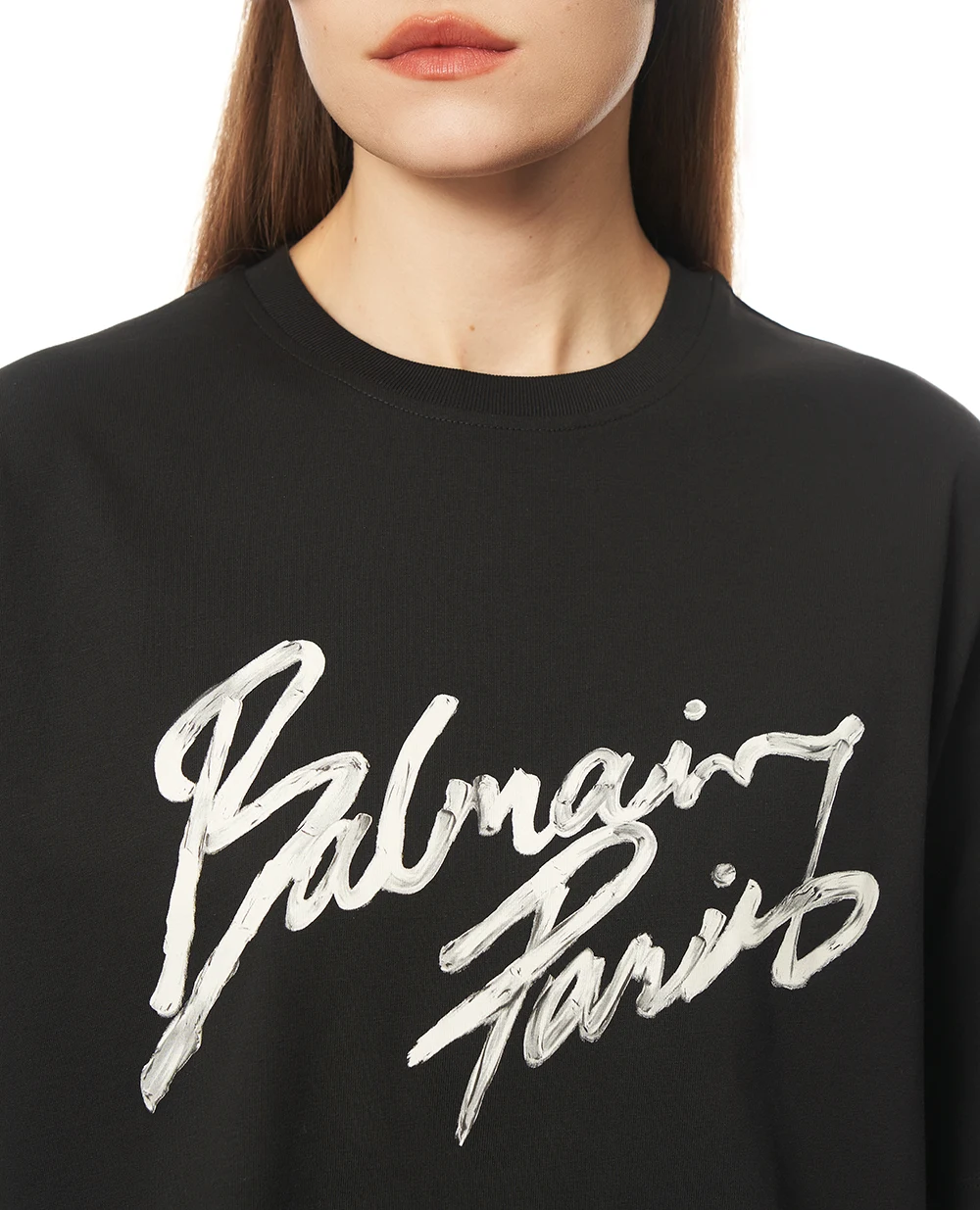 Вільна футболка з принтом Balmain Paris Brush Balmain GF1EG110BD41, чорний колір • Купити в інтернет-магазині Kameron