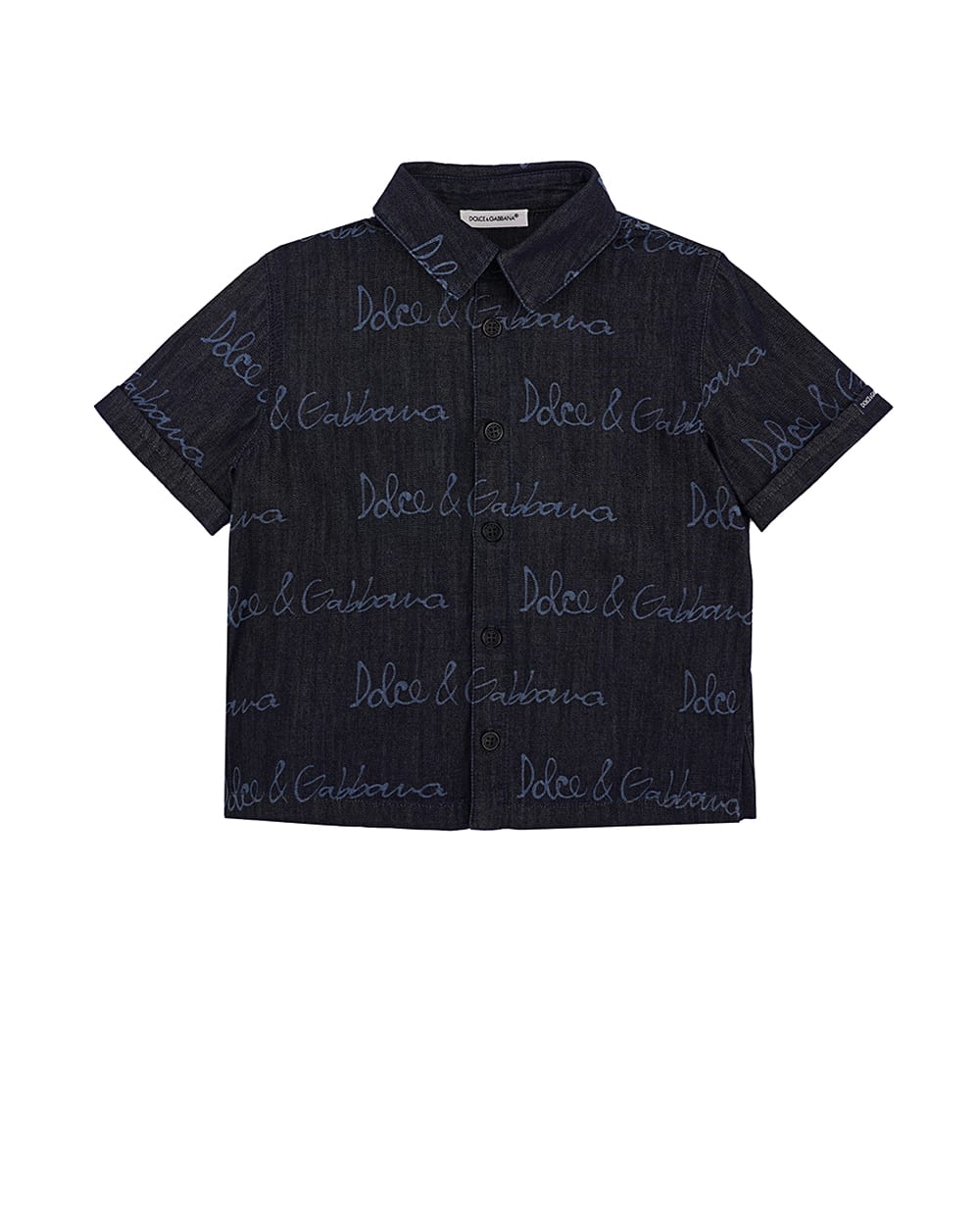 Детская рубашка Dolce&Gabbana Kids L14S22-LDC87, темно-синий цвет • Купить в интернет-магазине Kameron