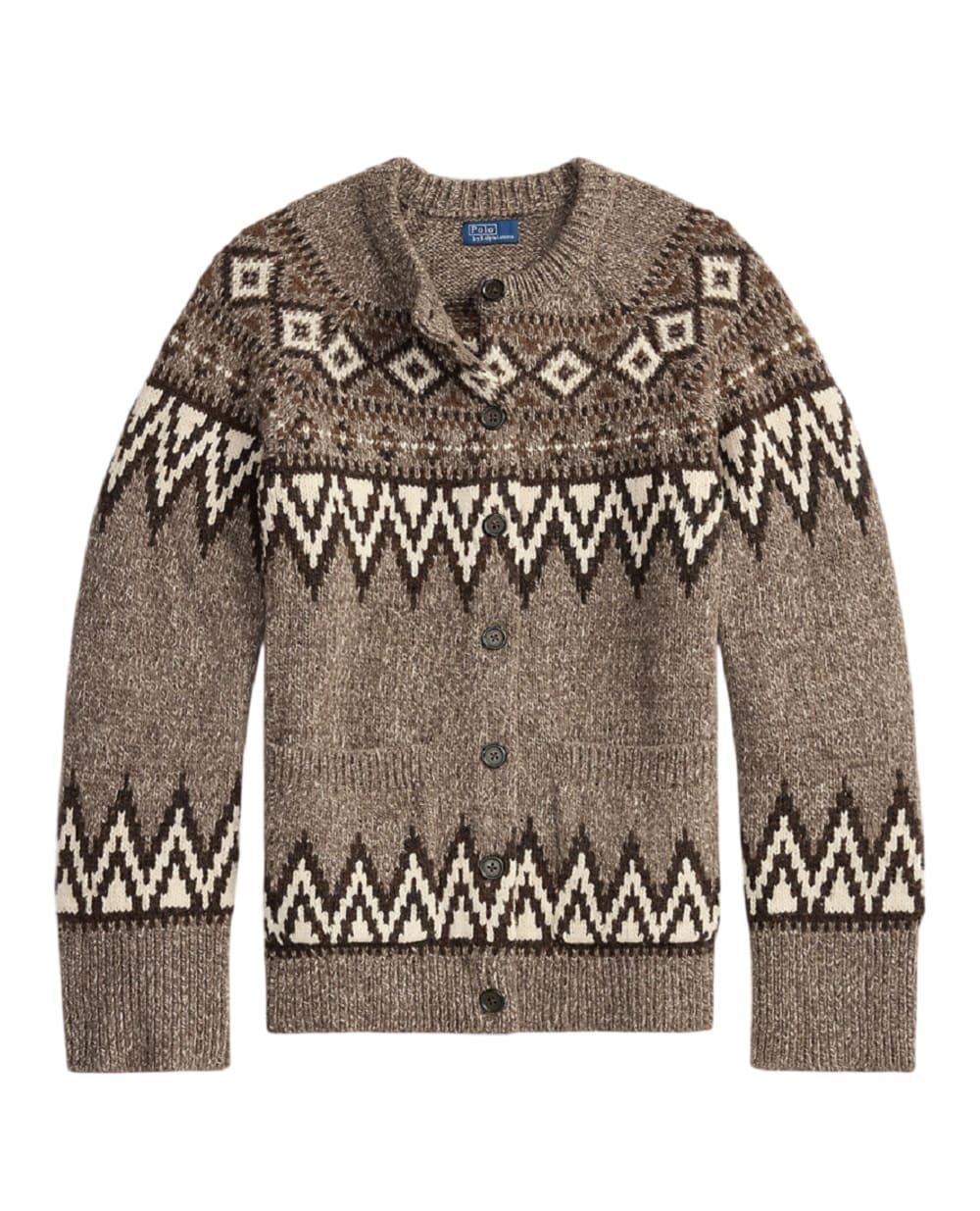 Кардиган из шерстяной смеси в стиле Fair Isle Polo Ralph Lauren 211978326001, коричневый цвет • Купить в интернет-магазине Kameron