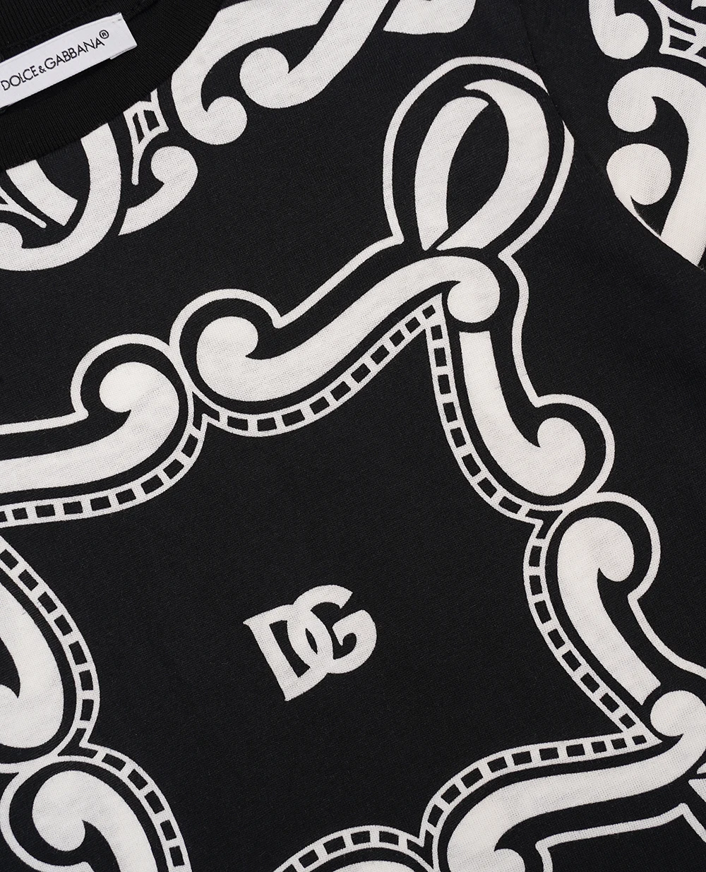 Детская футболка Dolce&Gabbana Kids L4JTHU-II7FY-B, черный цвет • Купить в интернет-магазине Kameron