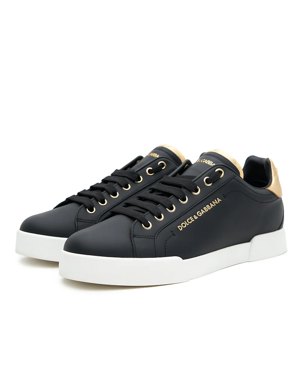 Кеды Portofino из кожи Dolce&Gabbana CK2329-AN298, черный цвет • Купить в интернет-магазине Kameron