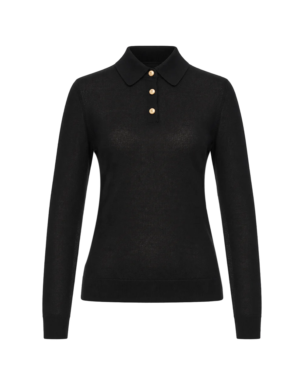 Поло с длинным рукавом из кашемира Dolce&Gabbana FXZ59T-JBW24, черный цвет • Купить в интернет-магазине Kameron