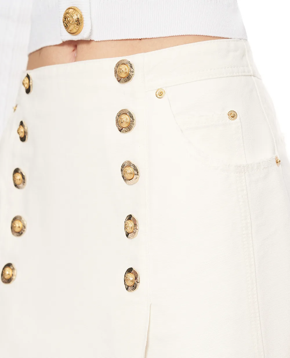 Юбка Balmain FF1LBA91DF78, белый цвет • Купить в интернет-магазине Kameron
