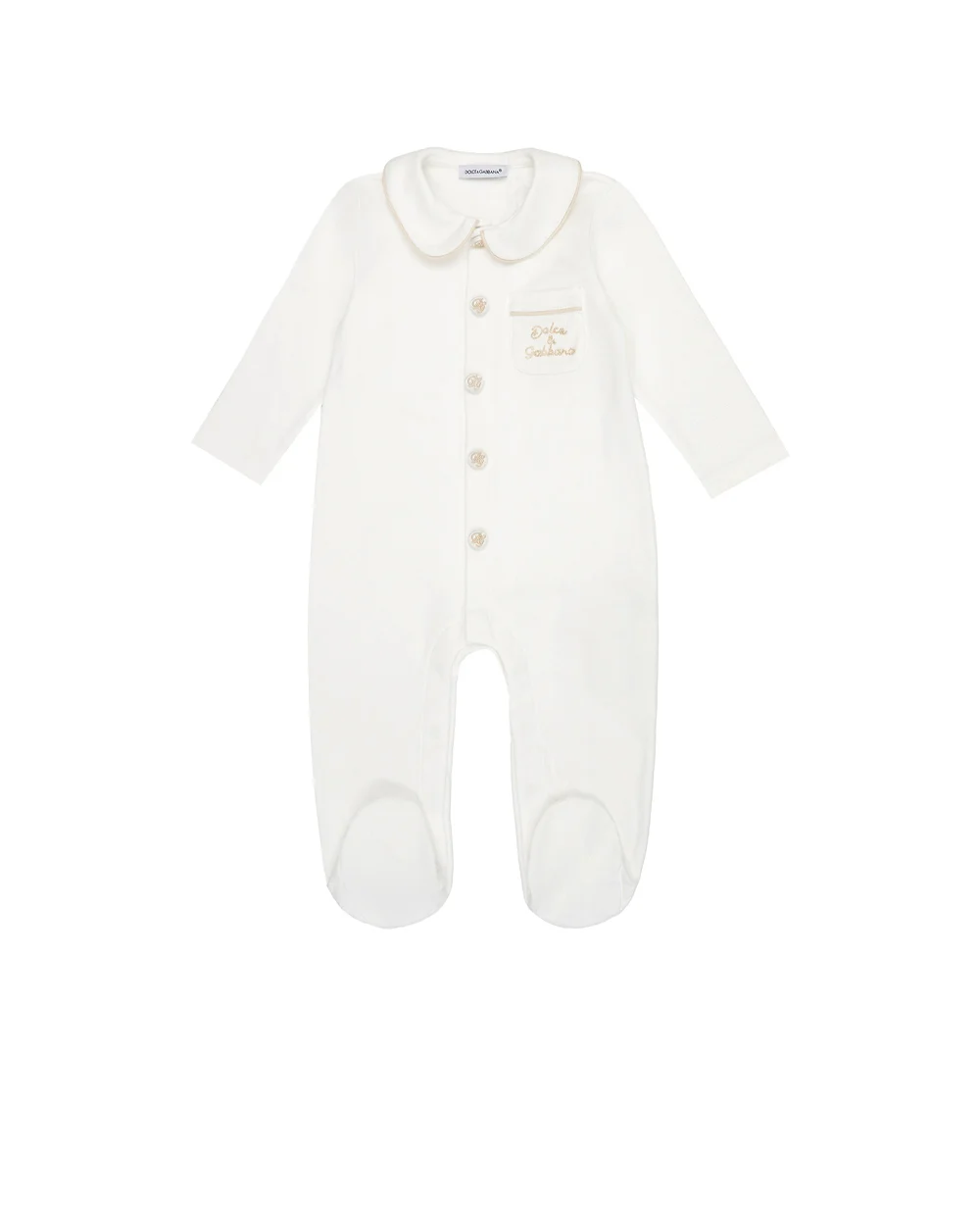 Детский подарочный набор (человечек, шапочка, слюнявчик) Dolce&Gabbana Kids L1JOCC-G7PTB, белый цвет • Купить в интернет-магазине Kameron