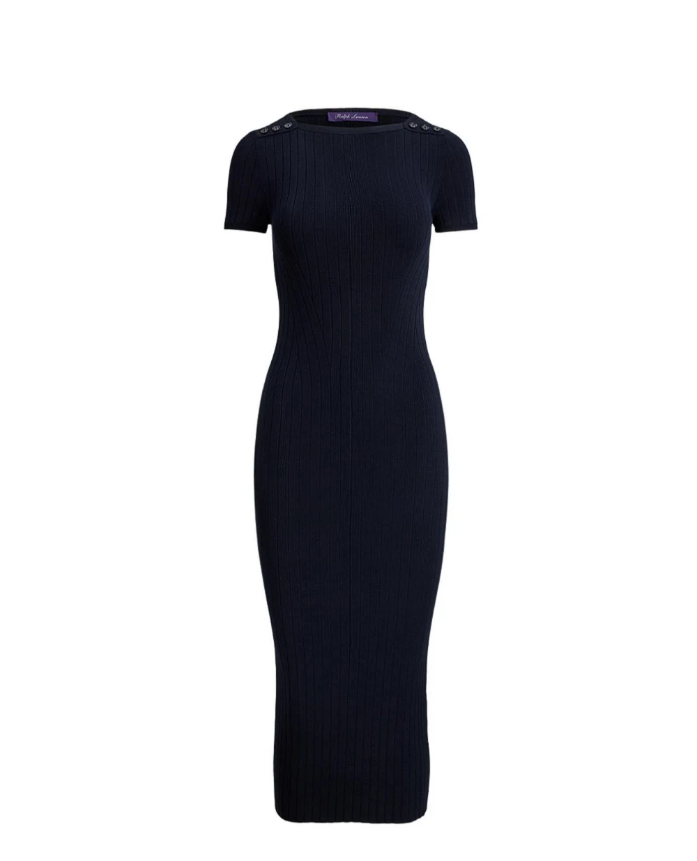 Платье Dustan из шелковой смеси в рубчик Ralph Lauren Collection 290P08734001, темно-синий цвет • Купить в интернет-магазине Kameron