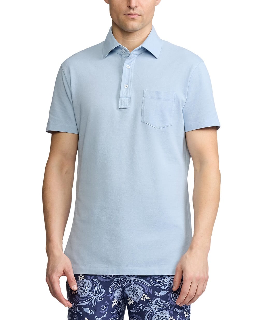 Поло Ralph Lauren Purple Label 790963409003, голубой цвет • Купить в интернет-магазине Kameron
