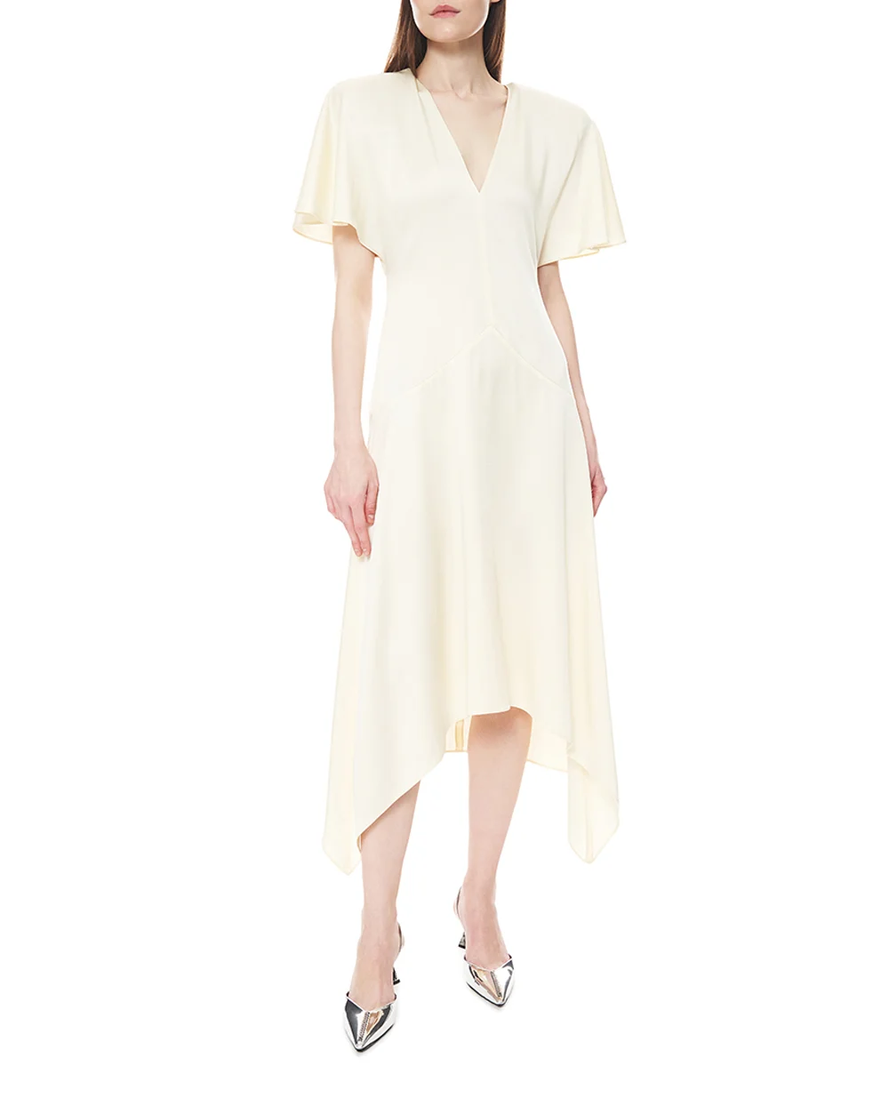 Платье атласное миди Stella McCartney 6A06573FU302, желтый цвет • Купить в интернет-магазине Kameron