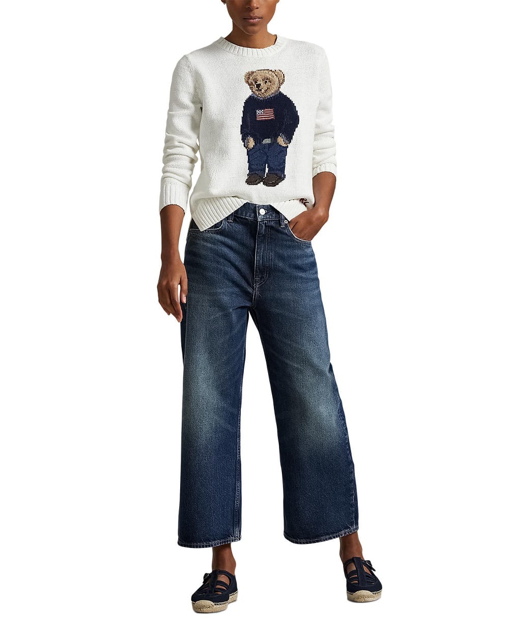 Свитер Polo Bear из льна и хлопка Polo Ralph Lauren 211978359001, белый цвет • Купить в интернет-магазине Kameron