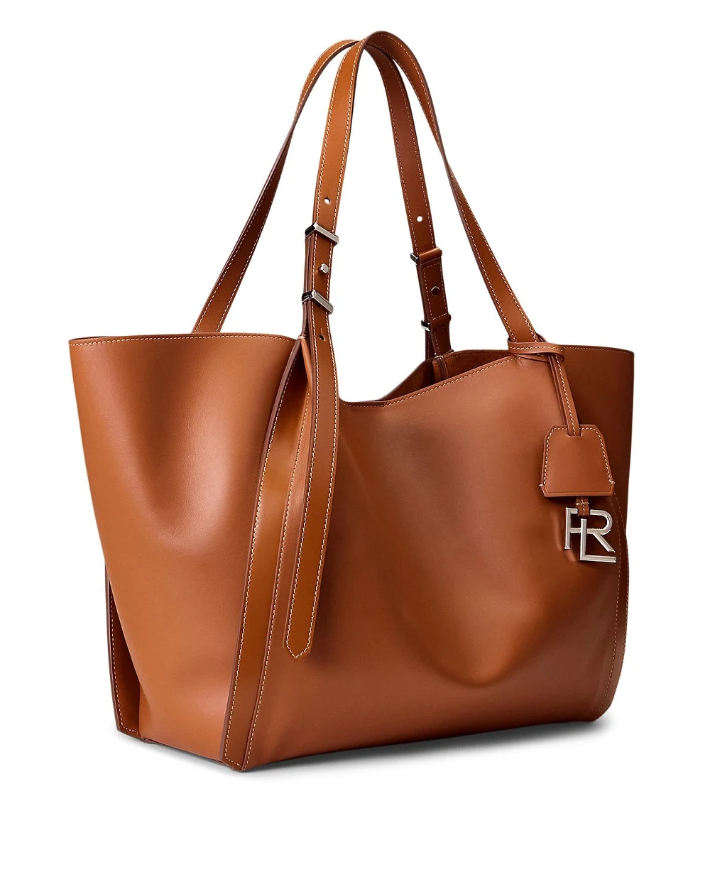 Сумка-тоут из кожи Ralph Lauren Collection 435954805002, коричневый цвет • Купить в интернет-магазине Kameron