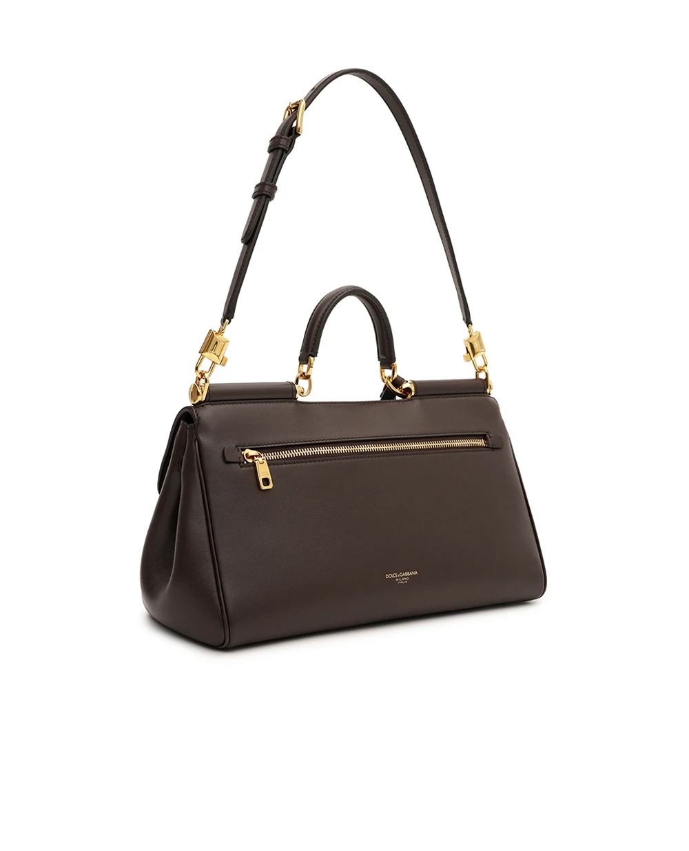 Сумка My Sicily из телячьей кожи Dolce&Gabbana BB7782-B7321, темно-коричневый цвет • Купить в интернет-магазине Kameron