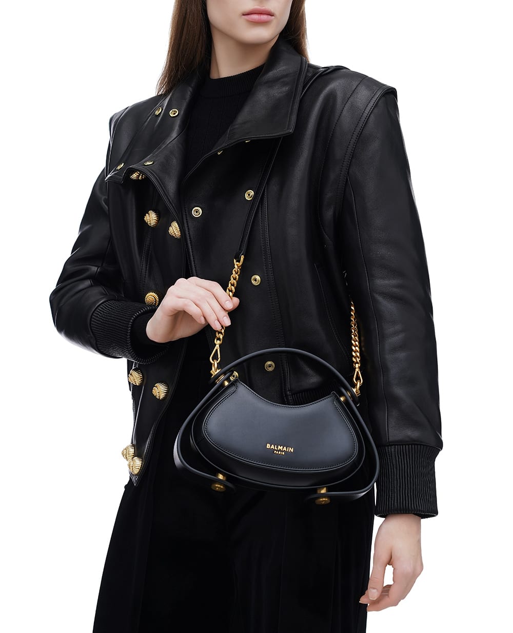 Кожаная сумка Jolie Madame Balmain DN0DA942LRHX, черный цвет • Купить в интернет-магазине Kameron