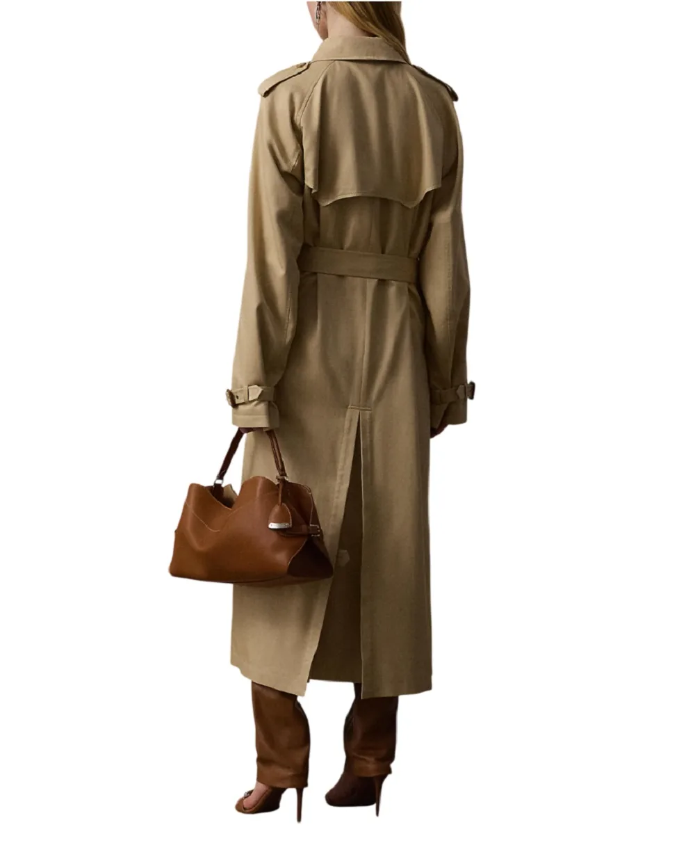Тренч Alecia из шёлка и хлопка Ralph Lauren Collection 290P01505001, бежевый цвет • Купить в интернет-магазине Kameron