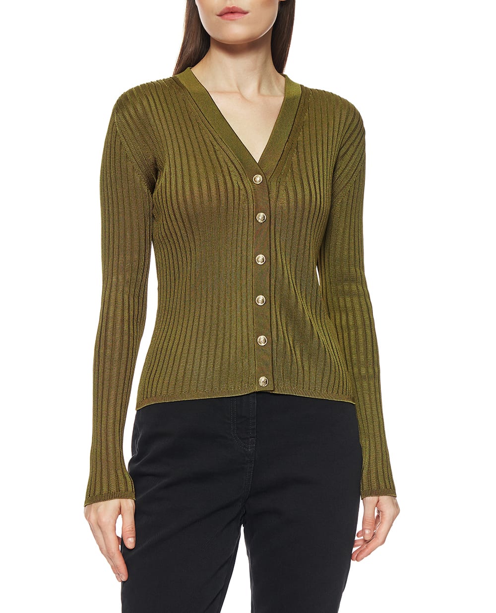 Кардиган Balmain CA0000000014, оливковый цвет • Купить в интернет-магазине Kameron