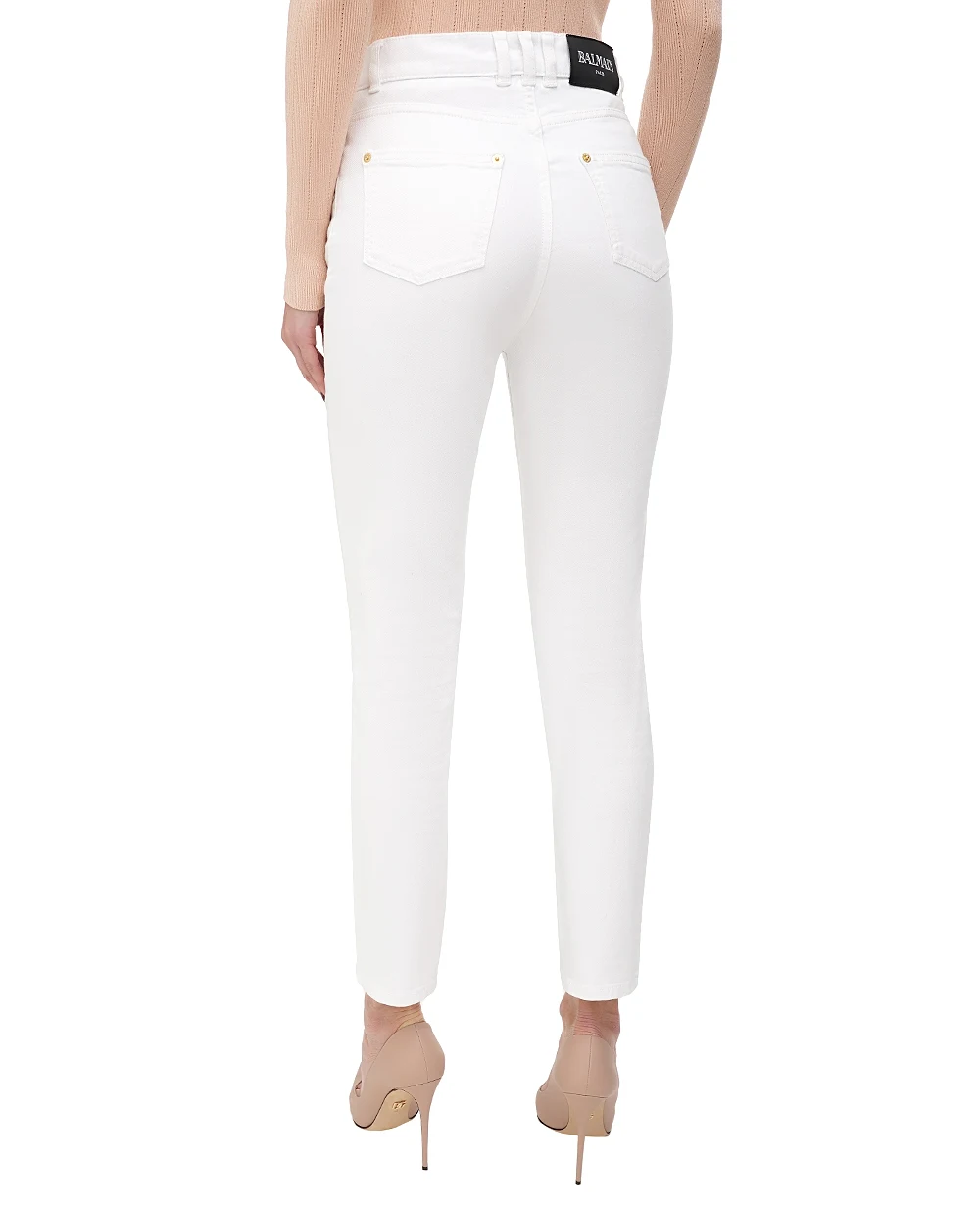 Джинси Balmain EF1MG009DB69, білий колір • Купити в інтернет-магазині Kameron