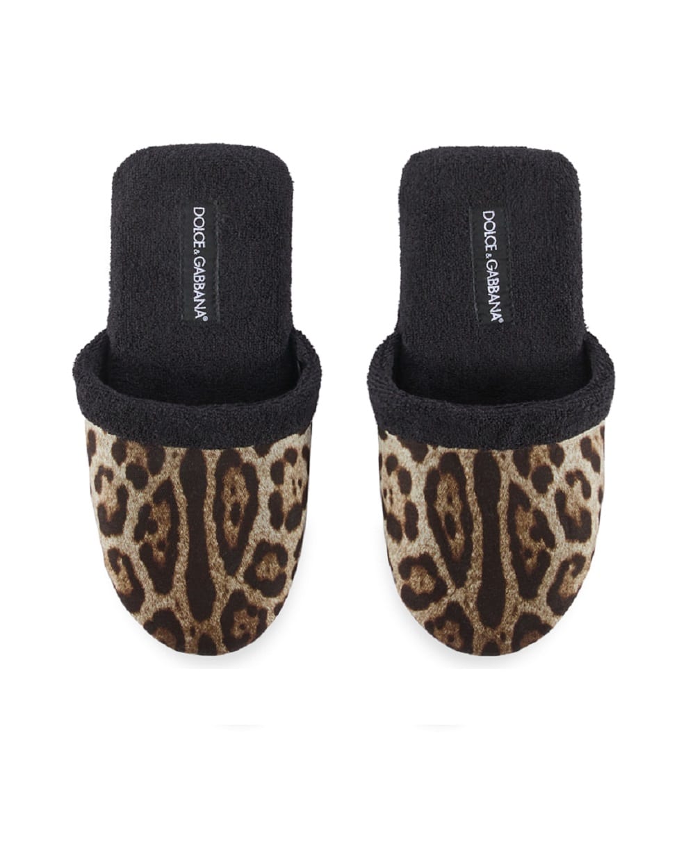 Тапочки из махрового хлопка Dolce&Gabbana TCF001-TCAGW, черный цвет • Купить в интернет-магазине Kameron